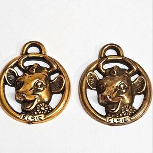 VINTAGE Borden's ELSIE THE COW Advertising Milk Token Plastic Charm Set 1950s